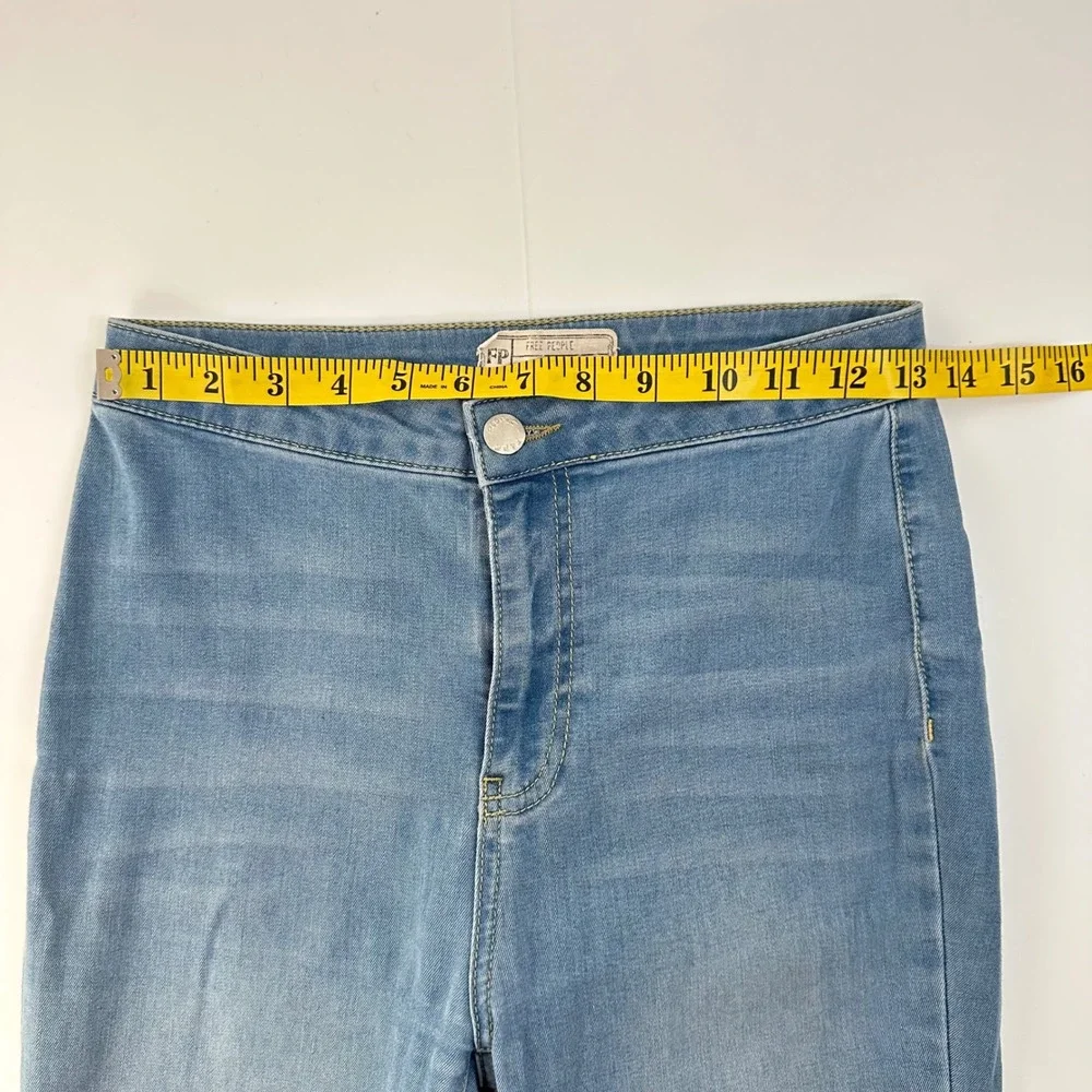 Free‎ People Just Float On Flare Jeans Light Wash Blue High Rise Bell Bottom 26R